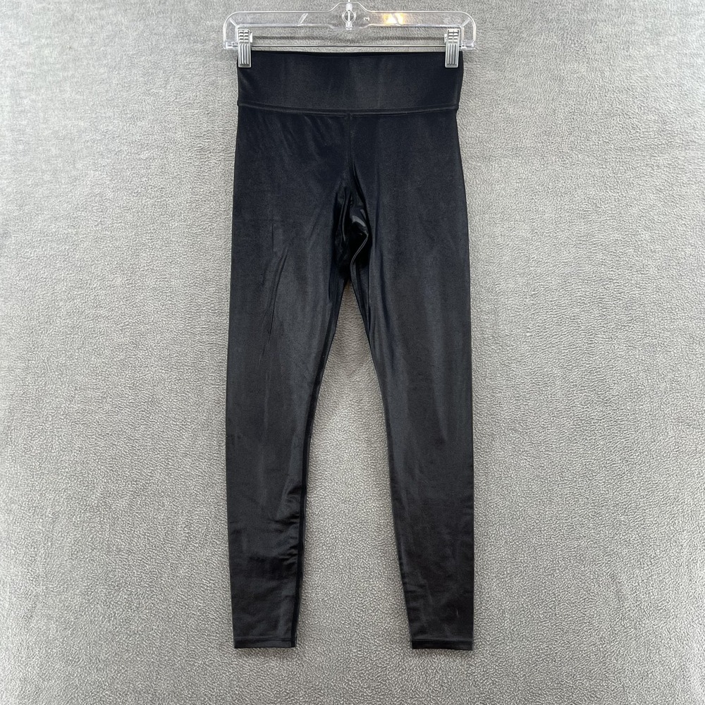 Carbon 38 Womens Size S Black Suede Feel High Rise Full Length Leggings